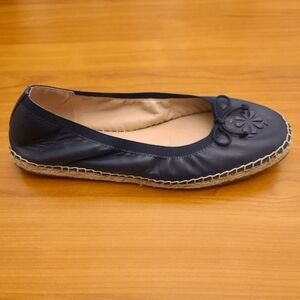 Kate Spade New York Clubhouse Women’s Navy‎ Blue Leather Espadrille Flats Size 9